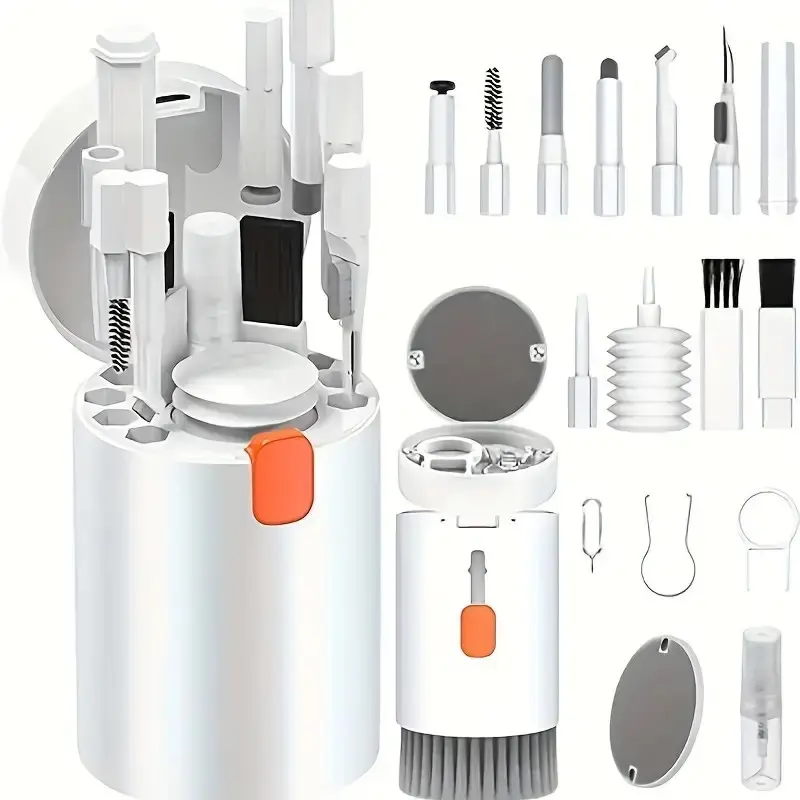 20 In 1 Electronic Cleaner Kit Multi-Function Cleaner Tool For Airpods/iPad/iPhone/Computer/airpods Charging Box/Laptops/Phones/Tablets/Headphones/Cameras And More With Storage Box Earbuds Keyboard Screen Cleaner/Easy to carry outdoors Smartphone