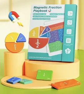 Magnetic Fraction Demonstration Book with Math Manipulatives, Interactive Fraction Learning Toy for Kids, Visual Math Teaching Aid for Classroom Homeschool Supplies, Educational Math Game for Students, Hands On Learning Tool, STEM Math Gift for Boys Girls