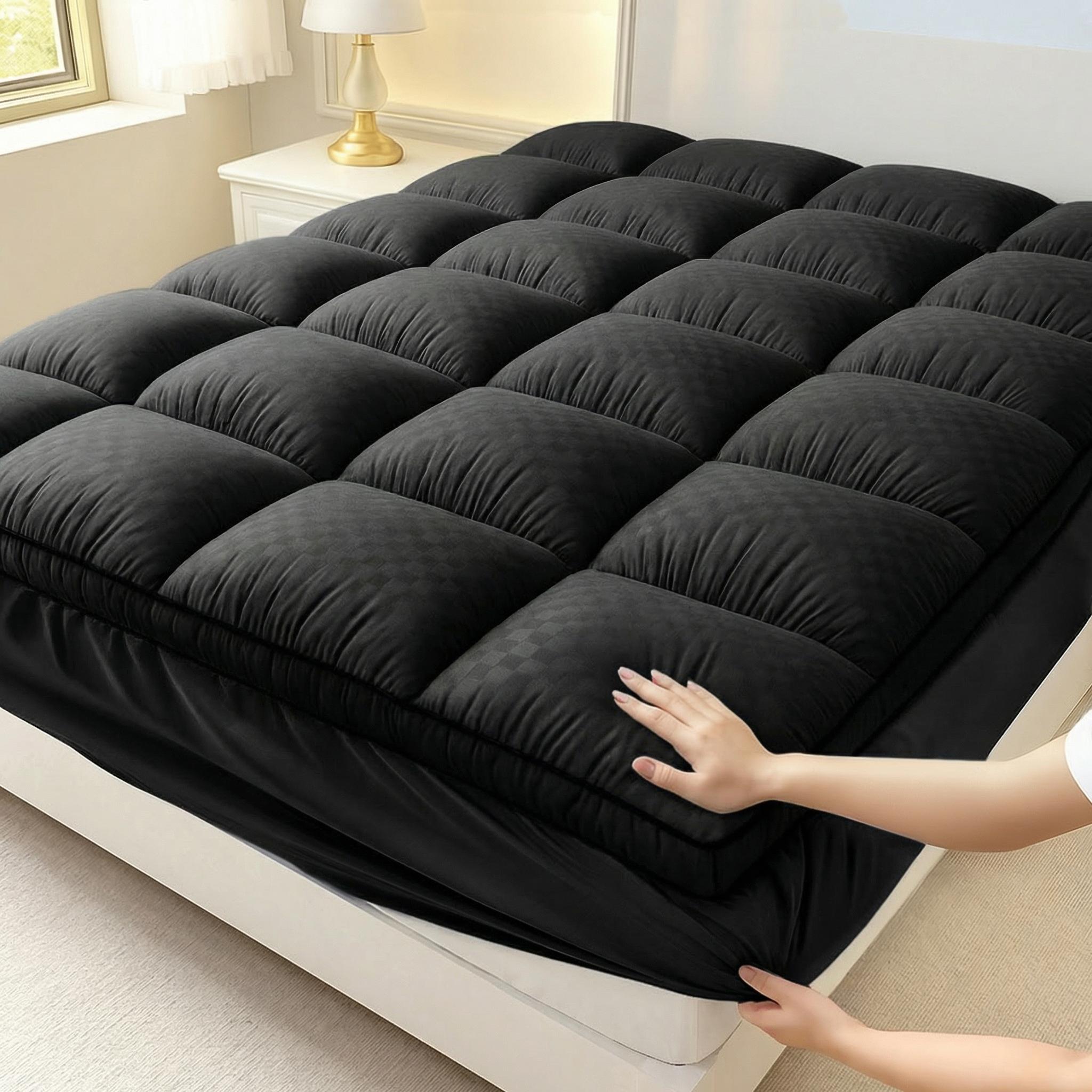 [Weekly Deals]Extra Thick Mattress Topper,Soft & Supportive Bed Pad with 8-21'' Deep Pocket,Breathable Plush Cover,Machine Washable Cooling Organic Cotton Grounding Sheets cool  bed  accessories Ships compressed, fluff before