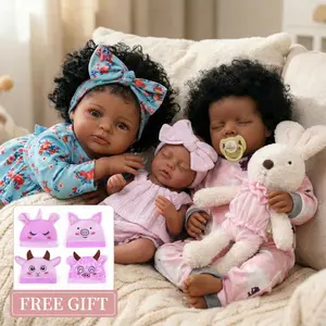 Babeside Newborn Real Life Reborn Baby Doll Dark Skin Black African American Toddler Doll Laney with Cloth Body for Kids Age 3 Rebornbabydoll
