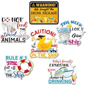 6 Pcs Cruise Ship Door Decorations Magnetic, Cruise Door Magnets Decorations Animal Towels Ducks Refrigerator Decorating Magnet Stickers for Fridge Cabin Garage Car Party Favors Home Decor