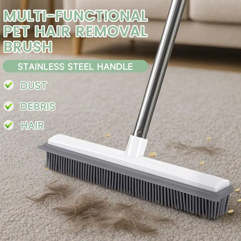 Pet Hair Remover Broom Tool Pro Level Multi Pet Reusable Lint Brush Stainless Steel Handle Gentle on Fabrics Couches Carpets Clothes Bedding 1 Min Clean