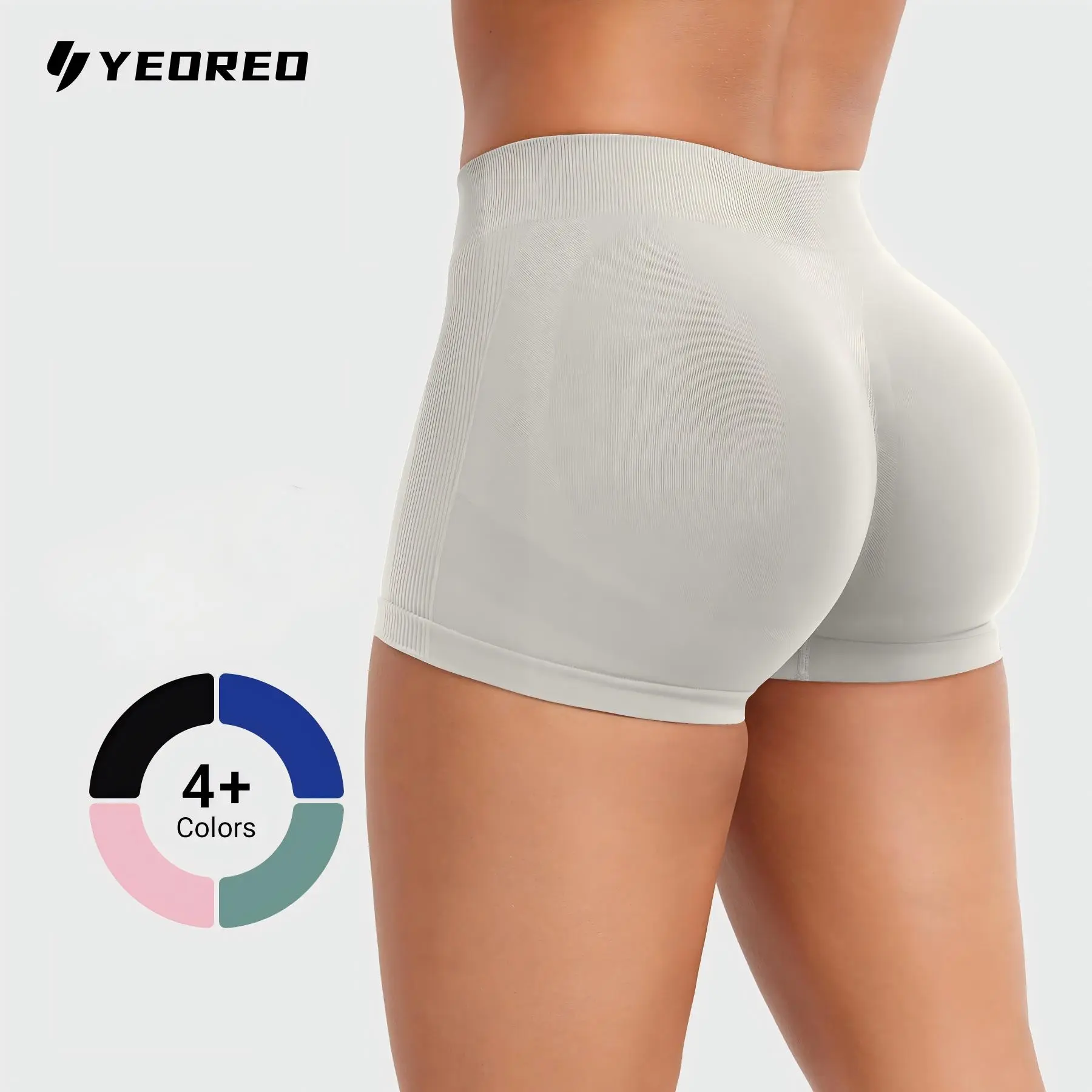 YEOREO Women’s Workout Shorts Low-Rise 2.5" Seamless Stretch Athletic Training Shorts for Gym Yoga & Running