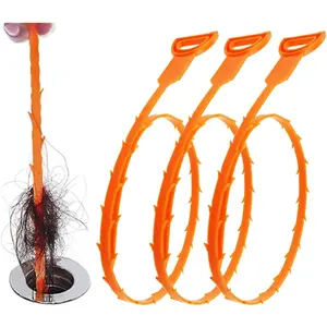 Drain Snake, Drain Clog Remover,Hair snake Tool Drain Opener, sink snake for Sewer Kitchen Sink    Drains Relief Cleaning Tool, 3 Pack 25 Inch