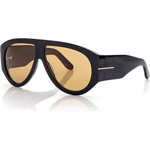 Trendy Retro Oversized Aviator Sunglasses for Women Men 70s Luxury Designer Thick Classic Sun Glasses