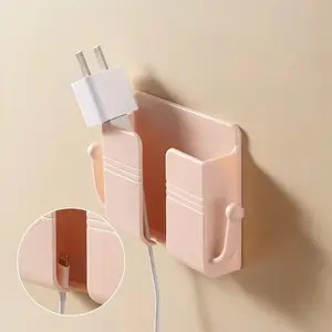 Wall Mounted Phone Charging Holder, Self Adhesive Phone Holder, Multifunctional Storage Rack for Home Bedroom Office, Compact