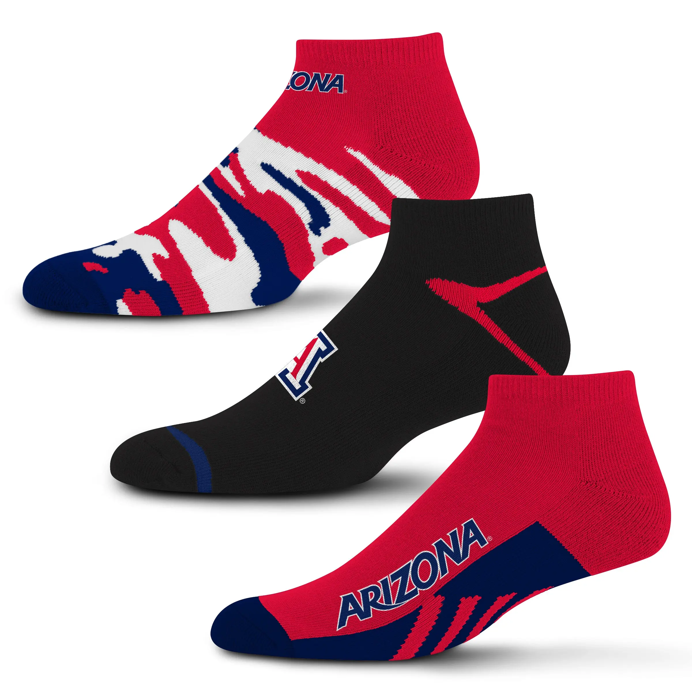 Arizona Wildcats Camo Boom No Show Socks 3 Pack