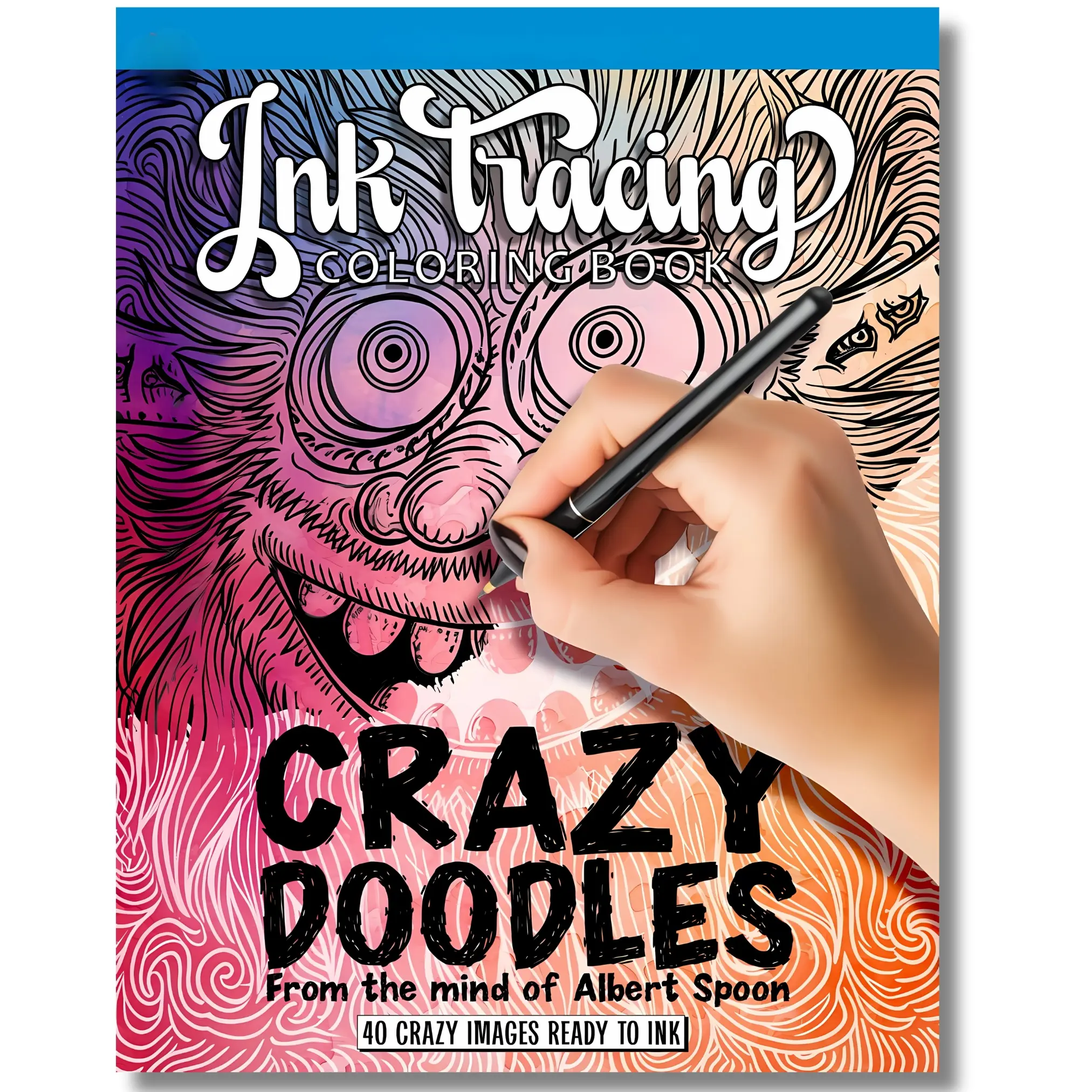 Ink-Based Coloring Book with White Line Tracing - Mindfulness Meditation DIY Art Supply, Back to School Item, Gift Ideas for Kids, Children's Literature & Art Resource