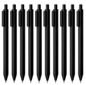 Kaco PURE Gel Pens 0.5mm Fine Point Black Ink 10 Count, Quick Dry Smooth Writing, Aesthetic Office Supplies Refillable Retractable Low Center of Gravity