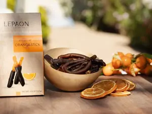 LEPAON Dark Chocolate Covered Orange Sticks from Turkey 4.4 oz Snack Treats