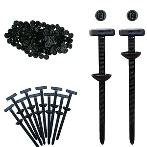 100 Pcs nylon universal automotive repair cable ties - durable self-locking cable tie fasteners with pin and button design, suitable for daily automotive maintenance, automotive plastic nylon cable ties.