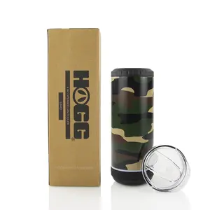 HOGG Outfitters 4-in-1 Speaker Can Cooler - Camo, Holds Skinny Cans & 12oz Bottles, Converts to 14oz Tumbler, BPA-Free, Double-Wall Vacuum Insulation