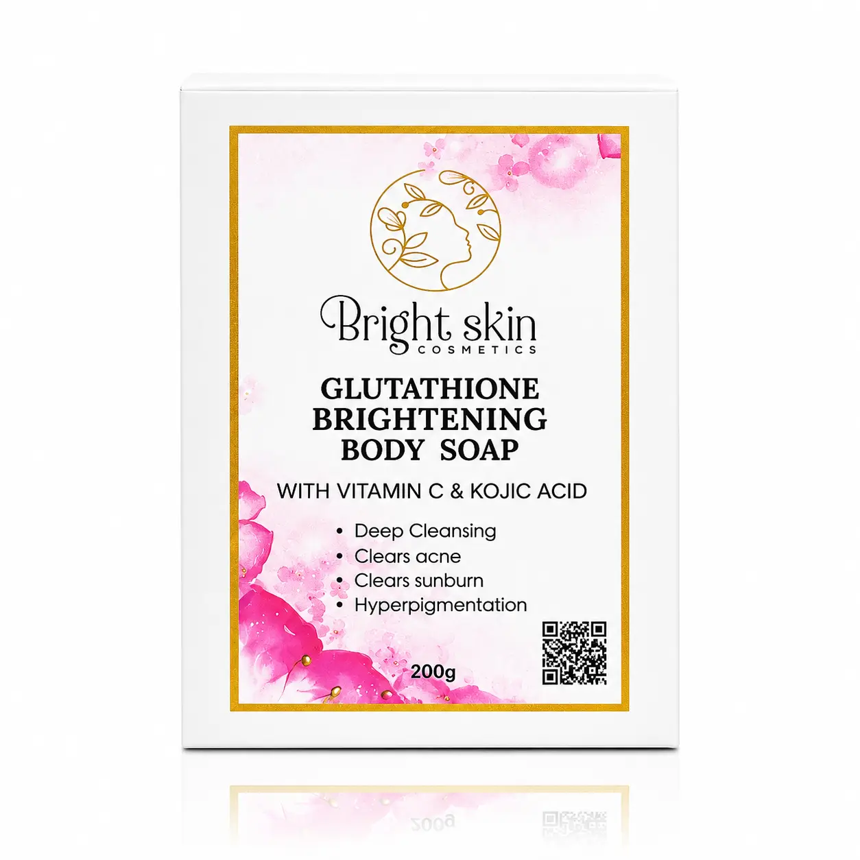 BRIGHT SKIN COSMETICS Gentle Glutathione, Vitamin C & Kojic Acid Solid Body Wash Cleanser Soap - Skin-Friendly Brightening Bar for Daily Body Care, 200g - Delivers Smoothness, Freshness & Fresh and Clean Feel