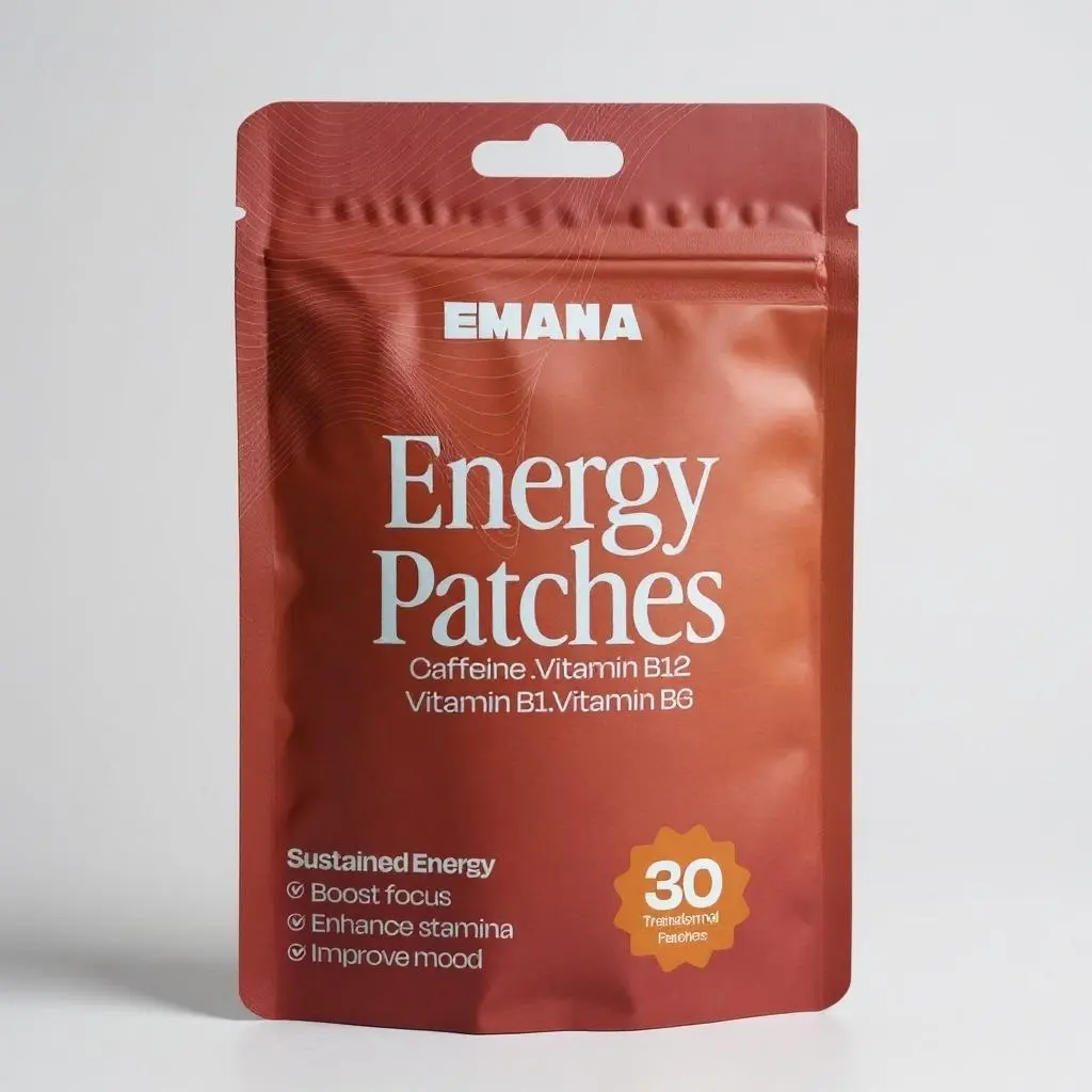 Emana Energy Patches Extra Strong 30 Days Supply with Vitamin B Complex & Caffeine for Metabolism Healthy Aging and Energy Boost