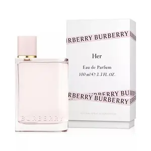 BURBERRY Her Eau de Parfum Spray 3.3 OZ Floral Amber Fruity Scent for Women Natural Vaporisateur with Jasmine & Violet Notes