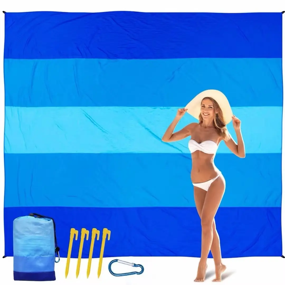Beach Blanket Waterproof Sandproof Beach Mat 79" X 83"/10'x9'for 2-8 Adults Quick Drying Outdoor Picnic Mat Beach Accessories for Travel, Camping, Hiking