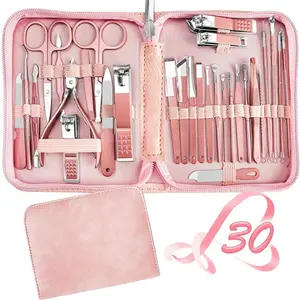 [New Deal] Manicure Set 30 in 1 Nail Clipper set, nail clippers, fingernail & toenail clippers, Manicure Tools, pedicure tools, Suitable for Travel Manicure Kit, Nail Set Kit With Everything Cutics