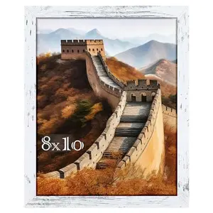 8x10 Picture Frame, Photo Frame for Wall Mounting Diaplay, Rustic White