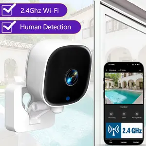 Smart Camera,2.4GHz WiFi Indoor & Outdoor Window Cameras for Home Security,24/7 Recording, No-Drill Simple Installation, Auto HD Infrared Night Vision,Motion Detection, Surveillance Security Camera