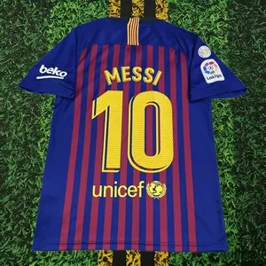 18-19 Home Red and Blue No.10 Messi 10 soccer jersey