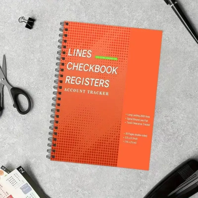 Lines Checkbook Registers Account Tracker Financial Records Deposit Tracking Spiral Notebook