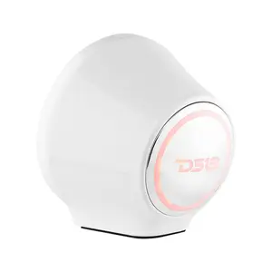DS18 DS-EN-JS6/WH 6.5 in Flat Mount Plastic Audio Speaker Pod, Universal for Automotive & Motorcycle Applications, White (with Integrated Lights)