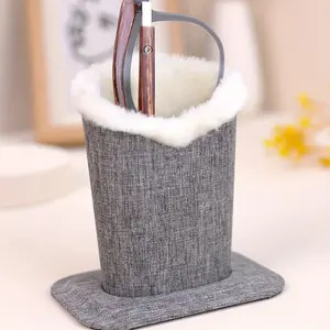 Pack of 1 Plush Lined Glasses Holder Stand Protective Glasses Case for Desks or Nightstands eyeglass case glasses pouch