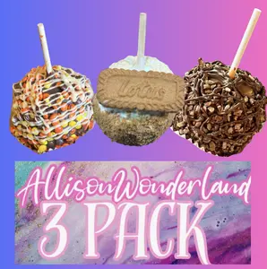 AWON: AllisonWonderland 3 Pack: Including Traditional Turtle, Cookie Butter, Reese Mini pieces Gourmet Apple Set Indulge Assorted