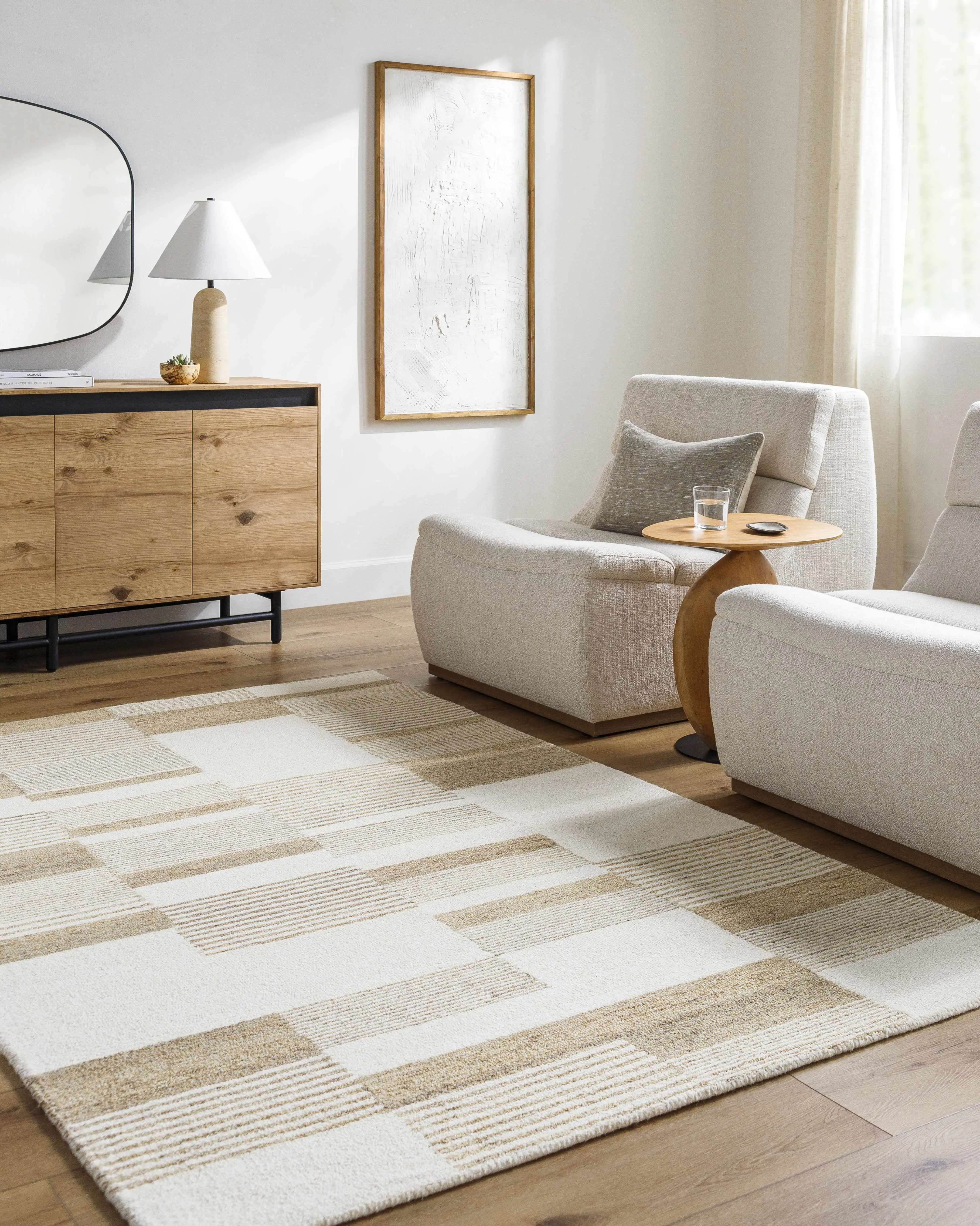 Varen Broken-Striped Decorative Area Rug