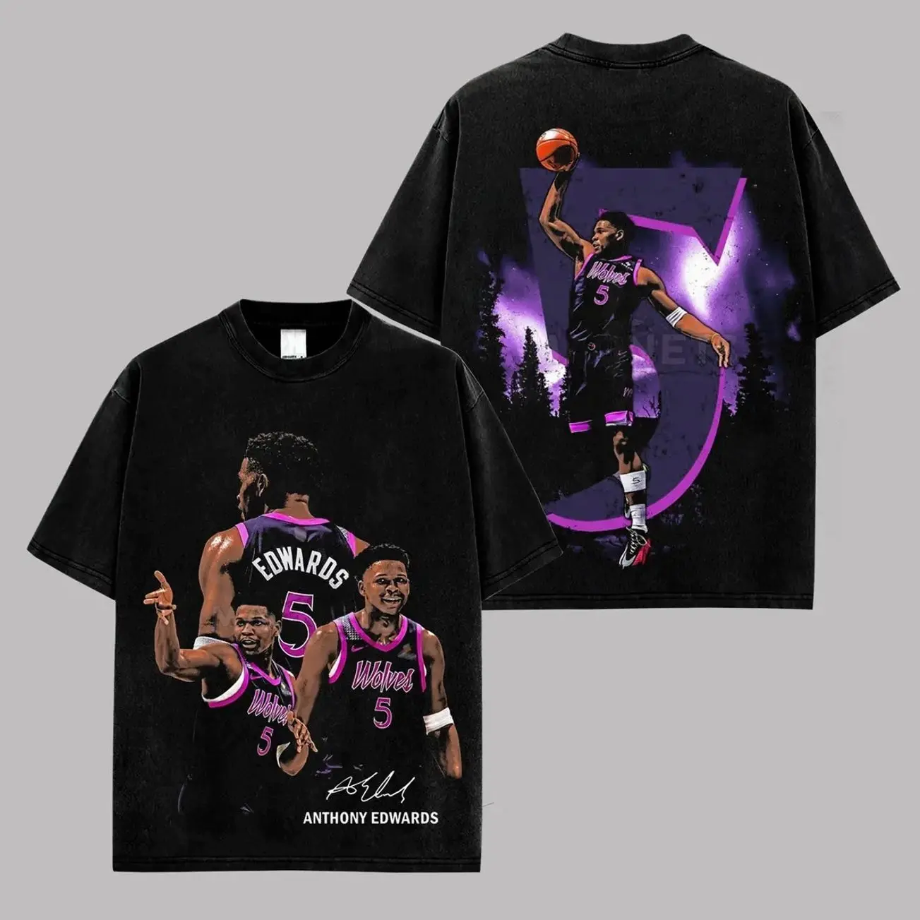 [ ✨ 100% Cotton] Anthony Edwards Graphic Tee Shirt, Anthony Edwards Vintage Basketball T-Shirt, Ant Man Retro Streetwear Tee, Rising Star Oversized Unisex Fan Shirt, Trending Sports Gift US V30