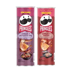Pringles Smoky Bacon & Smoky Mesquite BBQ - Bundle of 2 - New Flavor Potato Chips - 2 Pack