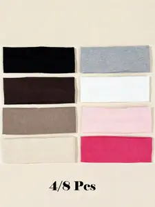 8pcs-Set-Solid-Color-Breathable-Moisture-Wicking-Sports-Headbands-Suitable-For-Gym-Workouts-Running-And-Daily-Wear-Hair-Band-Turban-Headband-Sweatband-Hairband-Gym Wrap Headband