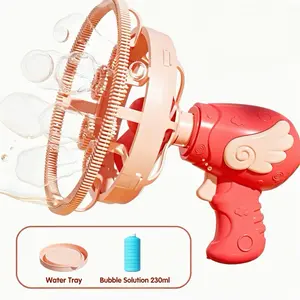 Kids Bubble Gun with 1 Bottle Solution – Automatic 8-Hole Bubble Machine, Bubble-in-Bubble Fun, 1000+ Bubbles/Min, Outdoor Summer Toy and Birthday Party Favor for Toddlers & Kids Ages 3-8