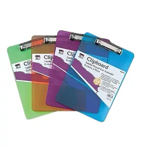 CLI Plastic Clipboard Letter Size Assorted Colors Portable Writing & Drawing Board for Office Use 1piece