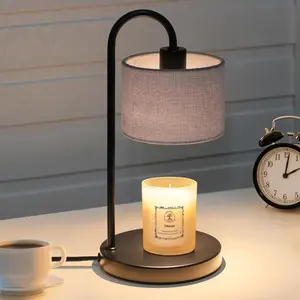 Candle Warmer Lamp with Timer, Dimmable Candle Wax Warmer Candle Lamp Warmer for Scented Candles with 2 Bulbs, House Warming Gifts Christmas Gifts for Women Home Decor - Linen