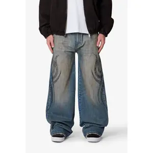 mnml Ultra Wide Tribal Denim - Medium Blue