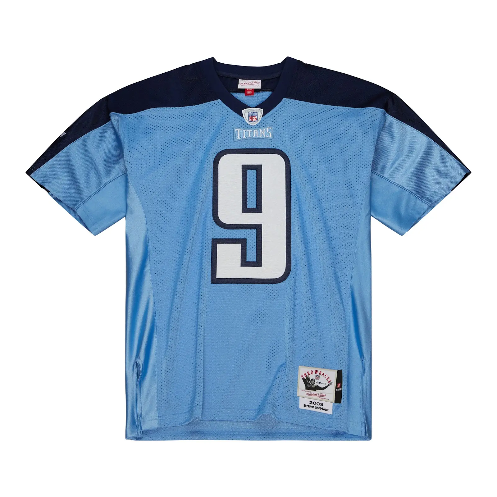 Steve McNair Light Blue Tennessee Titans 2003 Authentic Jersey - Mitchell & Ness NFL Throwback, 00s Retro Football Jersey