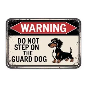 Vintage Aluminum Weimaraner Dog Warning Sign, Home Kitchen Bar Coffee Shop Indoor Outdoor Wall Decor, Aesthetic Room Hanging Gift, Decorative Plaque