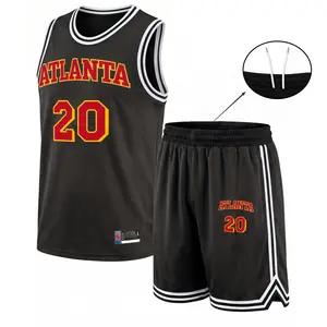 Men's Basketball Jersey Set, Breathable Round Neck Sportswear, Sleeveless Athletic Uniform, 'ATLANTA' 20 Number Design, Comfortable and Stylish Outfit for Gym, Training, Basketball, Running, and Outdoor Wear