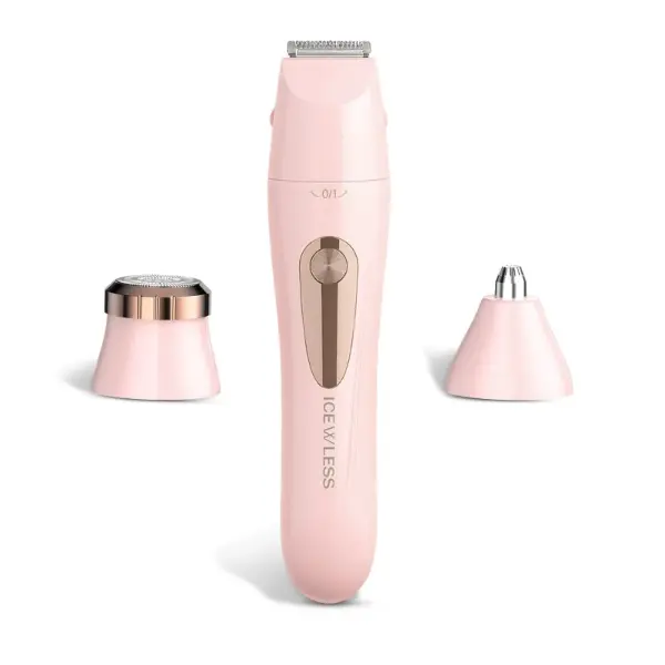 3-in-1 Electric Trimmer and Shaver for Women, Rechargeable Lithium-Ion Hair Removal Tool with Precision Heads for Face, Body and Nose
