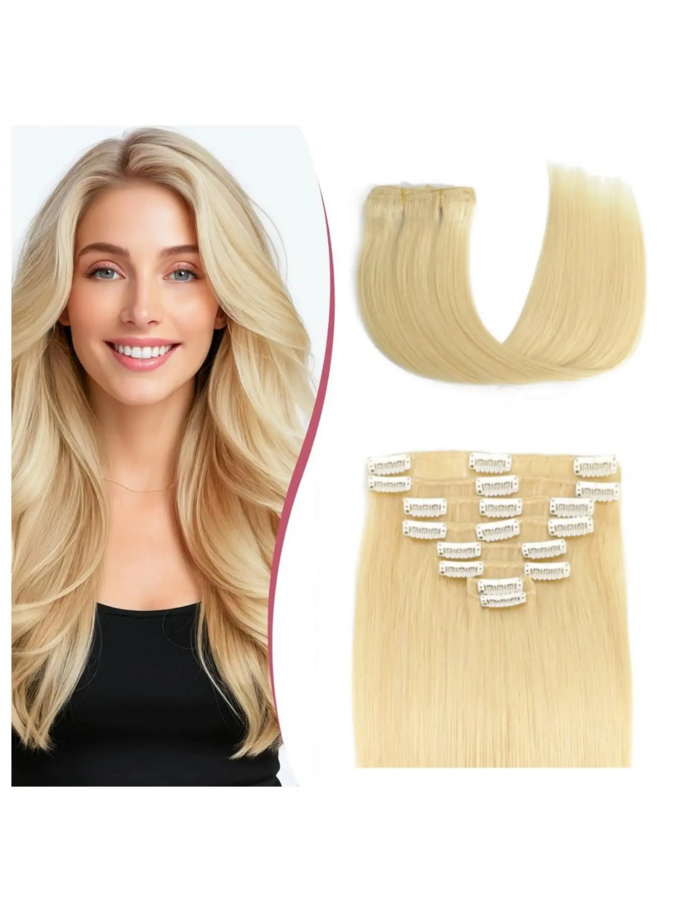 Clip in Hair Extensions Dirty Blonde with Highlights Hair Extensions Natural Black chocolate honey Highlight Ombre Honey Blonde Real Hair Extensions Clip in Golden Blonde Ease of Use 8 PCS
