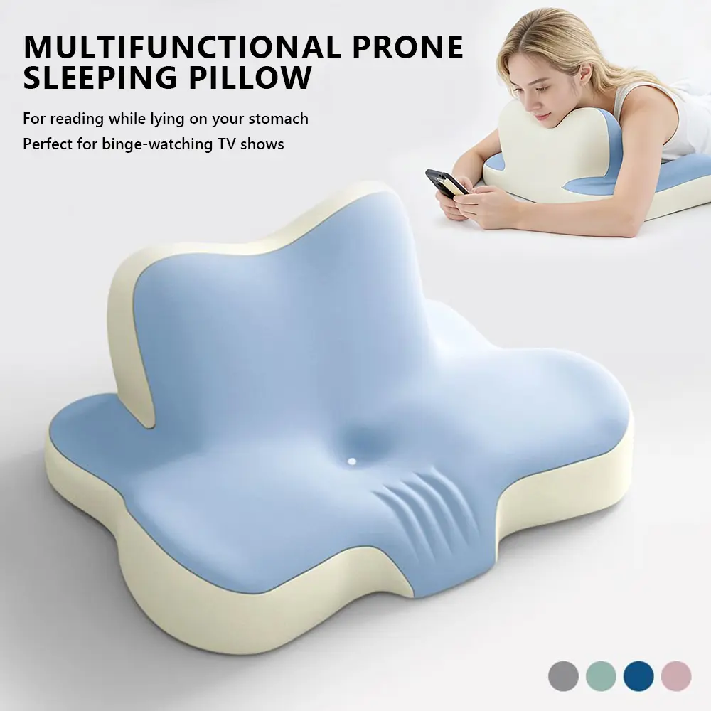 Ergonomic Cloud-Shaped Pillow - Contoured Memory Foam, Supportive Neck & Back, Breathable Removable Case, Ideal for Sleep, Reading, Office, Gift