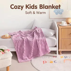 Bedsum 30"x40" Reversible Striped Flannel Fleece Throw Blanket, Ultra Soft Lightweight Warm Breathable Durable Blanket, Skin-Friendly Oeko-Tex Certified Small Blanket for Nap, Travel, Couch & Pet Use