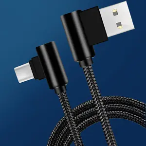 New elbow data cable, nylon braided, in stock for wholesale, mobile phone charging cable, Android phone USB fast charging cable, PVC