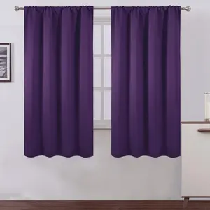 Purple Blackout Curtains/42 x 63 Inch/Set of 2 Panels Room Darkening Curtains for Bedroom