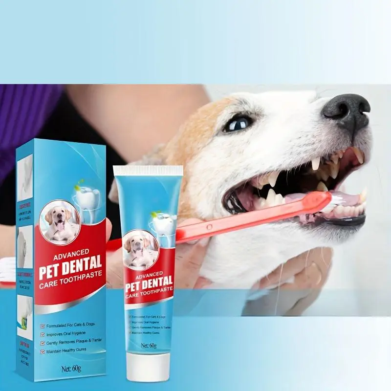 Pet Toothpaste & Puppy Toothbrush Set, Pet Oral Care Products, Pet Dental Care Products, Dog & Cat Grooming Supplies, Puppy Tooth Brushing Kit