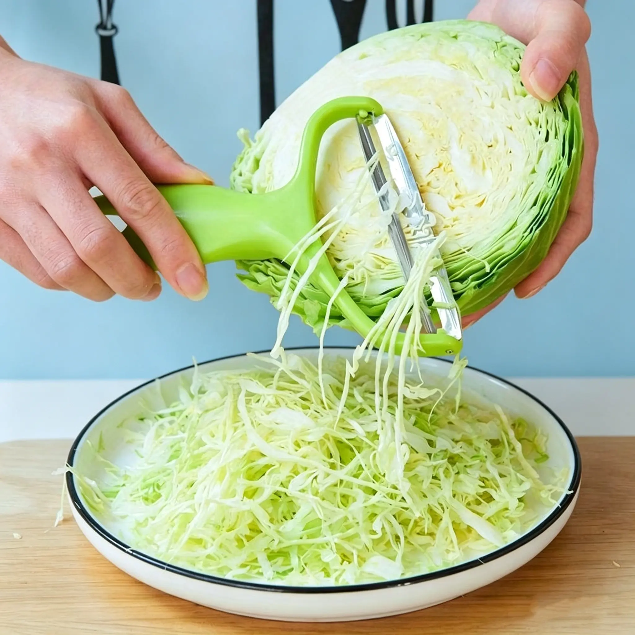 1pc Large Stainless Steel Cabbage Shredder & Slicer – Suitable for Potatoes, Broccoli, Watermelon, and More – Easy to Use & Dishwasher Safe
