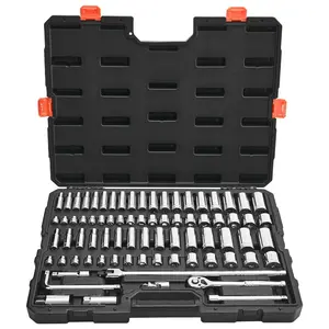 VEVOR Socket Set, 149 Pieces, 3/8 1/4 1/2 inch Drive Socket and Ratchet Set, SAE and Metric, Deep and Shallow, Mechanic Tool Kit with Bits, Accessories, Storage Case, CR-V Alloy Steel, for RepairVEVOR Super Brand Day