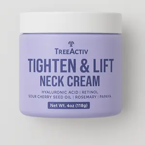 TreeActiv Tighten and Lift Neck Firming Cream for Wrinkles & Crepey Skin – With Hyaluronic Acid, Collagen & Retinol – Lifting, Hydrating & Moisturizing Neck Cream (4oz) Perfect Lightweight Body Care for Daily Moisturizer Skincare for Smooth Radiant Skin