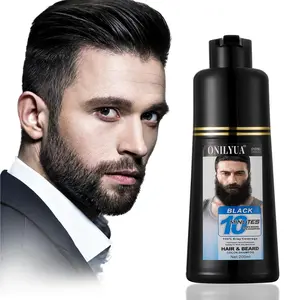 3-in-1 Instant Gray Darkening Shampoo for Men - Simpler Mustache & Facial Hair Color with Plant Extract in 10 Minutes Hair Care Comfort Haircare Youthful Look Beard Dye